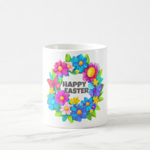 Mug Couronne de fleurs colorées de Pâques