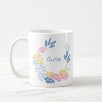 Couronne de fleurs rose et bleu personnalisée
