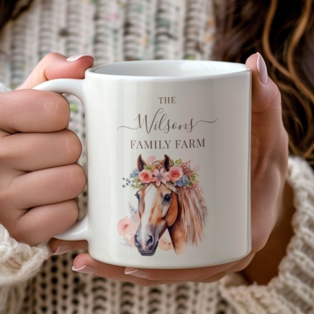 Mug Couronne de fleurs rustique de ferme familiale Che (Créateur téléchargé)