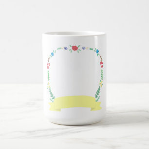 Mug Couronne de fleurs sauvages bannière jaune