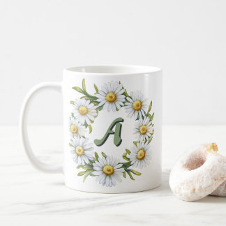 Mug Couronne de marguerites aquarelle personnalisée av