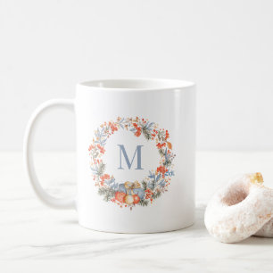 Mug Couronne de monogramme élégante bleu poussiéreux N