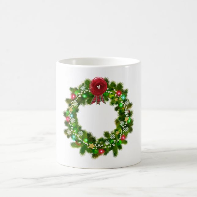 Mug Couronne de Noël décorée festive (Centre)