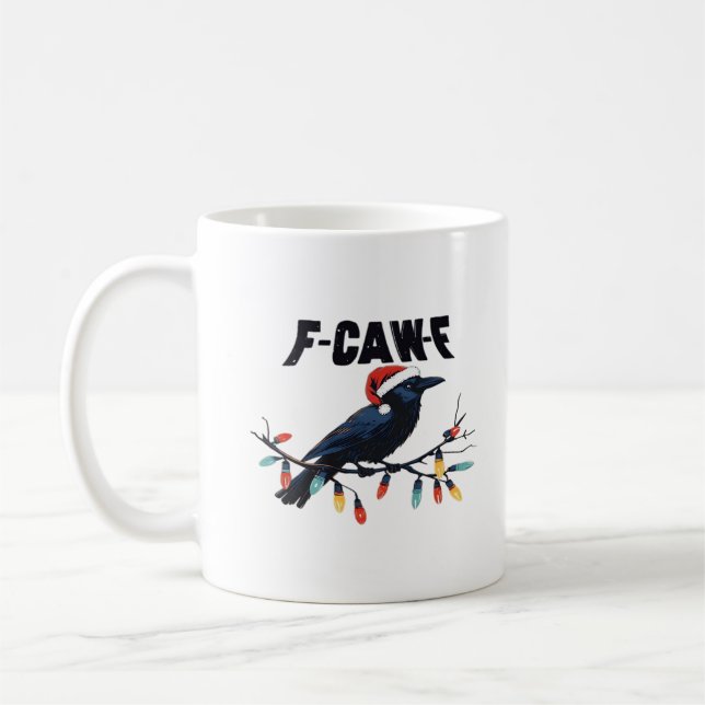 Mug Couronne de Noël drôle classique design rétro (Gauche)