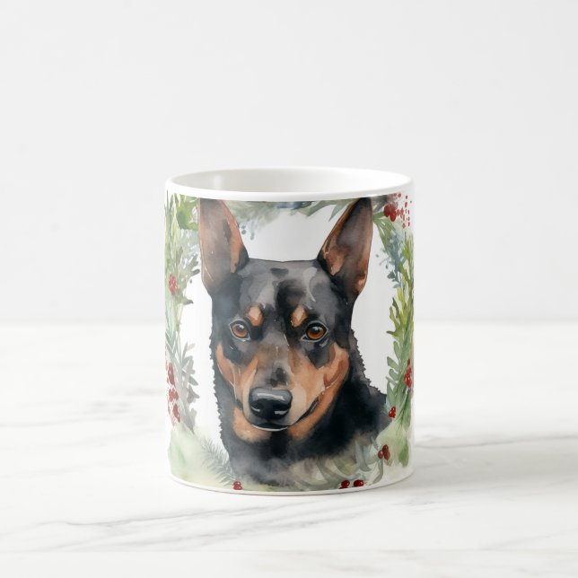 Mug Couronne de Noël festive de Kelpie australien (Centre)