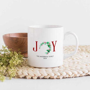 Mug Couronne de Noël Joyeux Noël Aquarelle Élégante