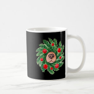 Mug Couronne de Noël nez de chien mignon Noël maman ch