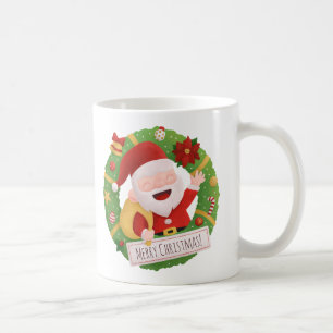 Mug Couronne de Noël Père Noël Mignon et Jovial