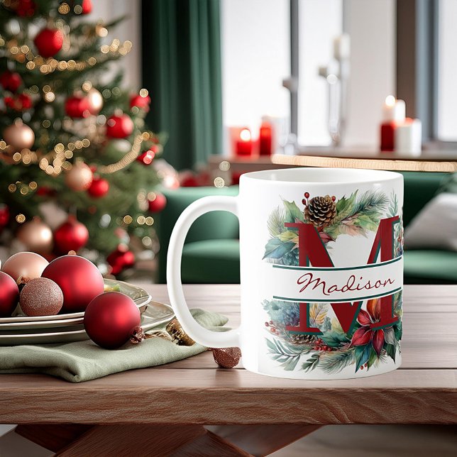 Mug Couronne de Noël personnalisée (Créateur téléchargé)