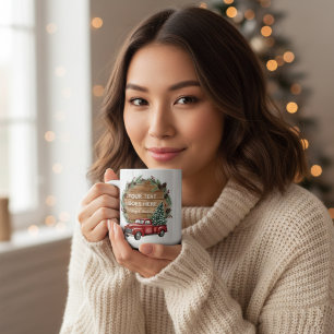 Mug Couronne de Noël personnalisée en forme de camion 
