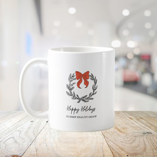 Mug Couronne de Noël Rouge et Noir Élégante (Créateur téléchargé)