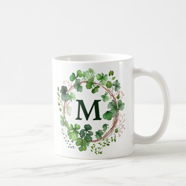 Mug Couronne de trèfle vert aquarelle Saint Patrick (Droite)