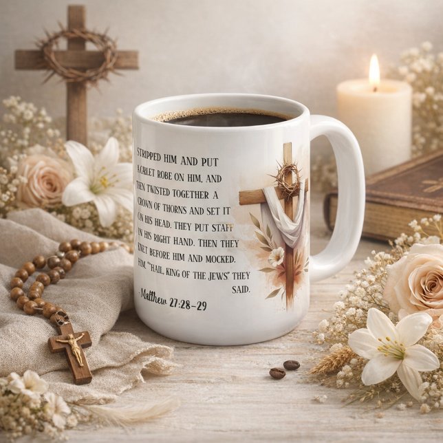 Mug Couronne d'épines et espoir de Pâques (Créateur téléchargé)