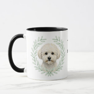 Mug Couronne d'eucalyptus Bichon Frise Chien Monogramm