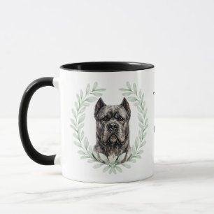 Mug Couronne d'eucalyptus Cane Corso Chien Monogramme