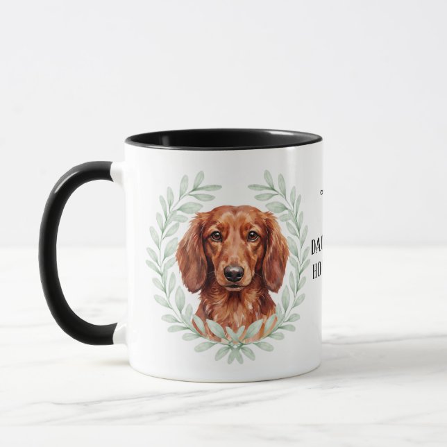 Mug Couronne d'eucalyptus Dachshund rouge Hound Chien  (Gauche)