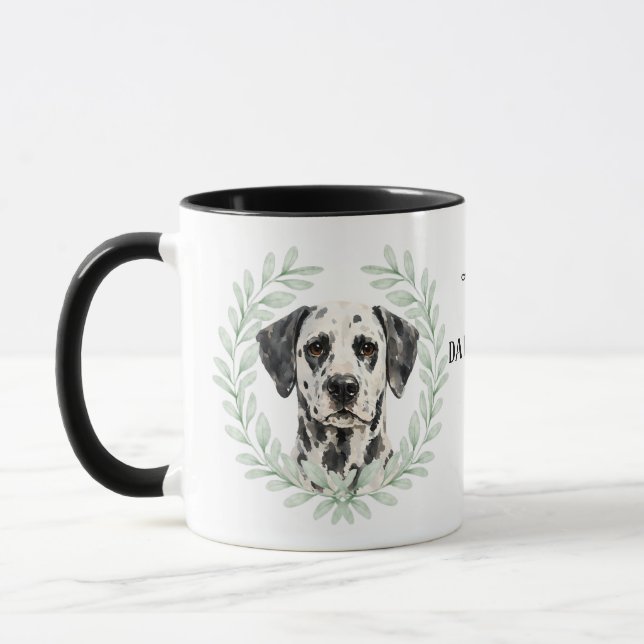 Mug Couronne d'eucalyptus Dalmatien Monogramme (Gauche)
