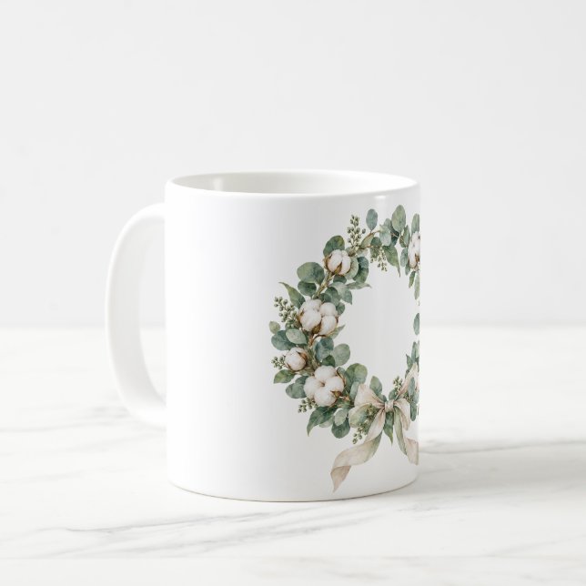 Mug Couronne d'eucalyptus et de coton (Devant gauche)