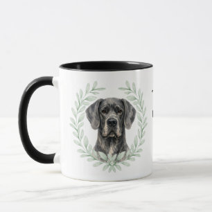Mug Couronne d'eucalyptus Grande Danse noire Monogramm