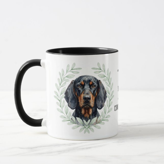 Mug Couronne d'eucalyptus Monogramme de Black and Tan  (Gauche)