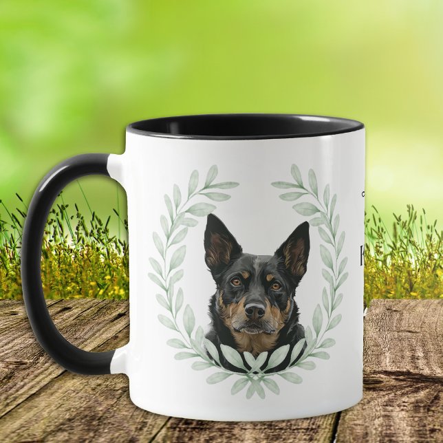 Mug Couronne d'eucalyptus Monogramme de chien Kelpie a (Créateur téléchargé)