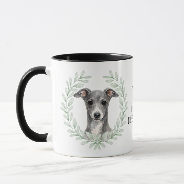 Mug Couronne d'eucalyptus Monogramme Lévrier Italien (Gauche)