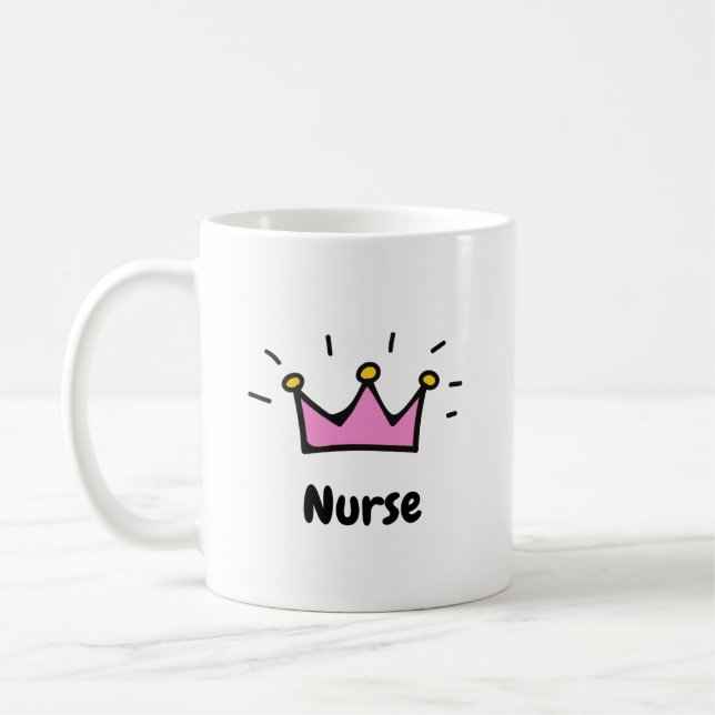 Mug Couronne d'infirmière princesse rose Art (Gauche)