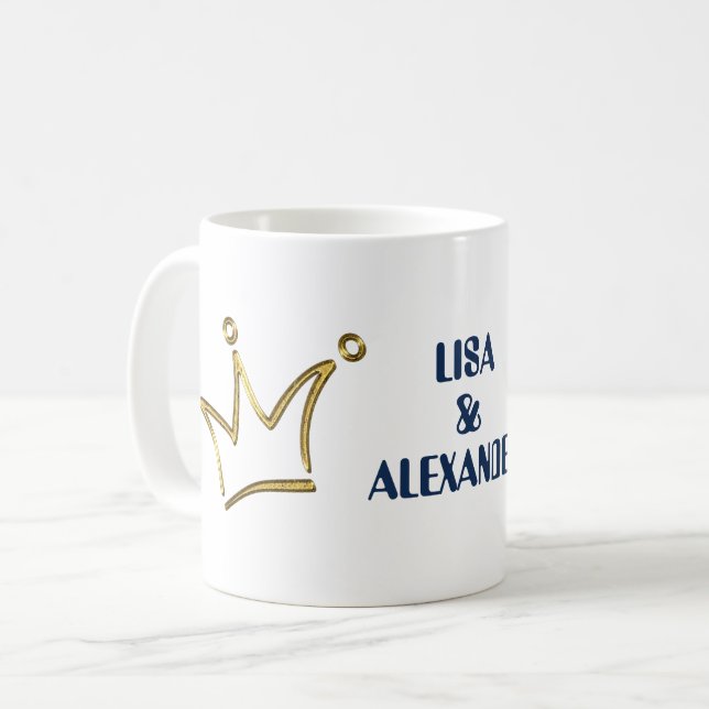 Mug Couronne dorée drôle - luxe royal 1 (Devant gauche)