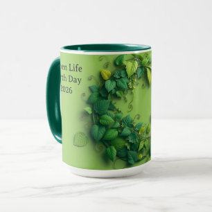 Mug Couronne feuillue verdoyante moderne de cycle de v
