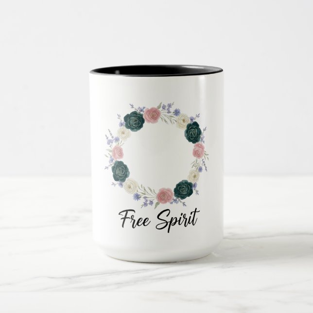 Mug Couronne florale Boho "Esprit Libre" (Centre)