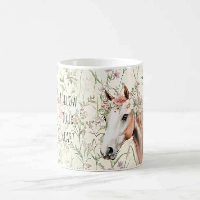 Mug Couronne florale de cheval (Centre)