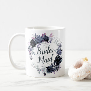 Mug Couronne florale nocturne chic Demoiselle d'honneu