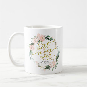 Mug Couronne florale rose Meilleure maman pour la fête