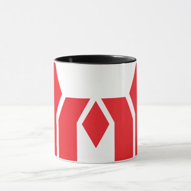 Mug Couronne géométrique rouge lettre M (Centre)