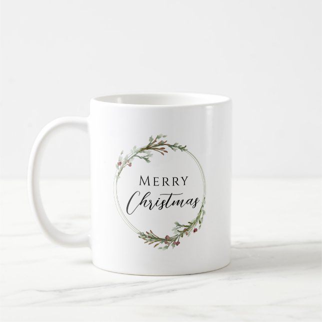 Mug Couronne minimaliste de Joyeux Noël (Gauche)