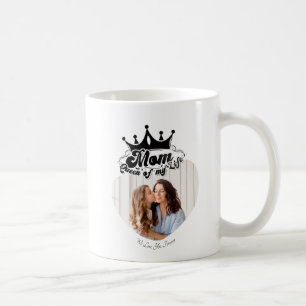Mug Couronne noire moderne, MAMAN Reine de ma vie