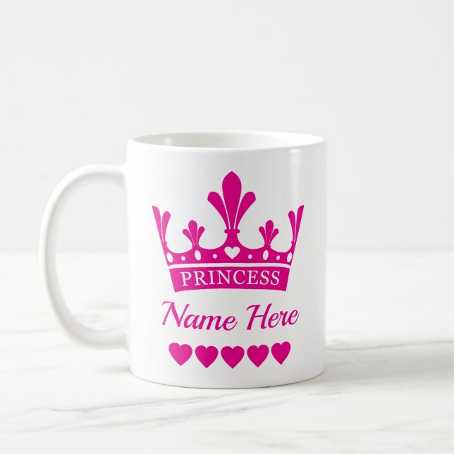 Mug Couronne princesse rose - Kinda Girl (Gauche)