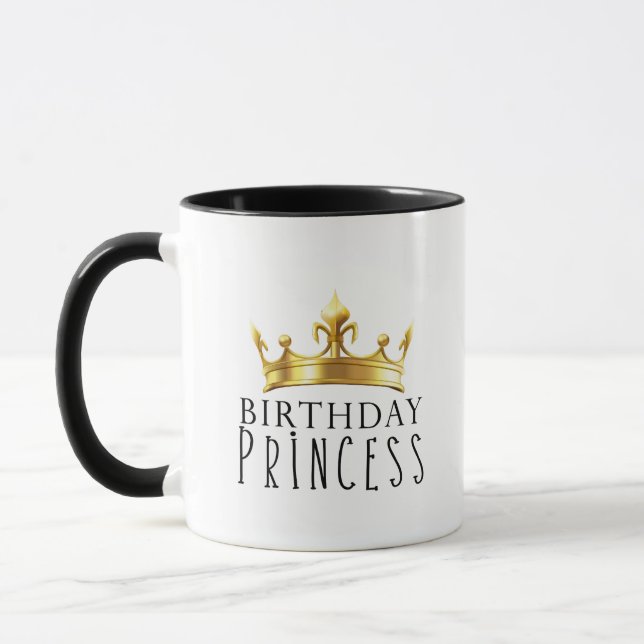 Mug Couronne Royale d'Or Anniversaire Princesse Mignon (Gauche)