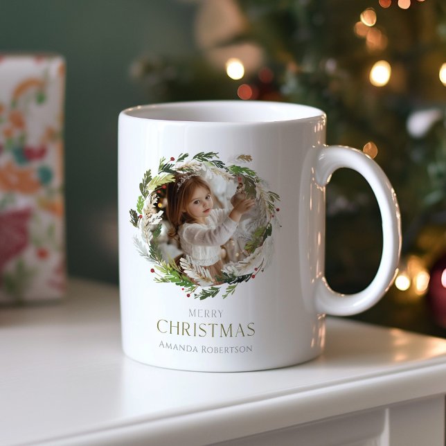 Mug Couronne verte de Noël (Créateur téléchargé)