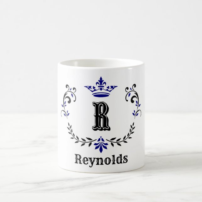 Mug Couronne Wreath Monogramme 'R' Personnalisé (Centre)