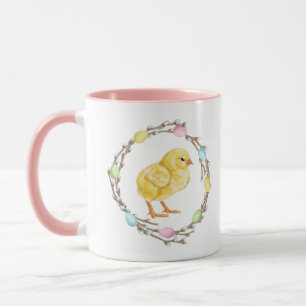 Mug Couronnes de saule et de poussin avec œufs de Pâqu