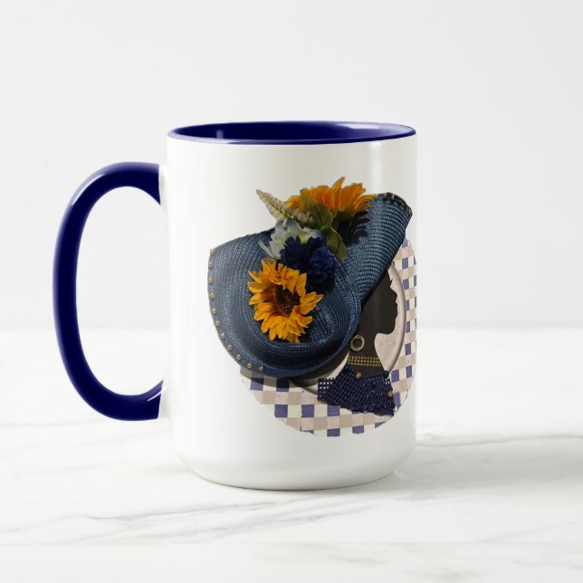MUG COURONNES ÉLÉGANTES - TOURNESOL BLEU (Gauche)