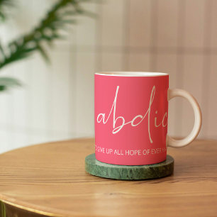 Mug Cours de vie amusante Typographie rose