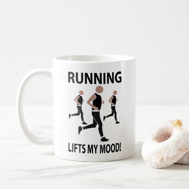 Mug Course à pied améliore mon humeur (Avec donut)