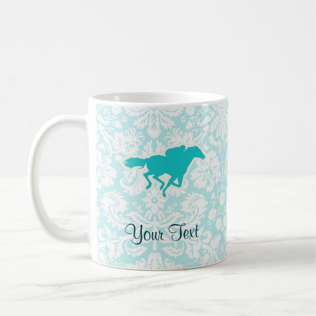 Mug Course de chevaux turquoise (Gauche)