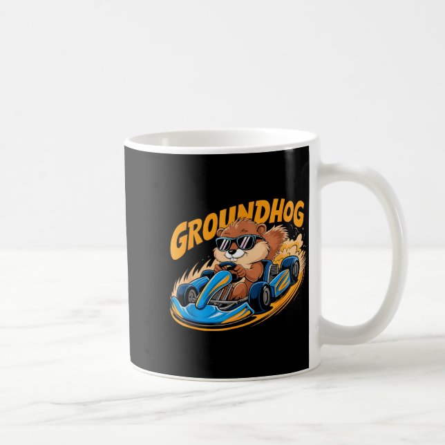 Mug Course de kart Funny Groundhog Jour de la marmotte (Droite)