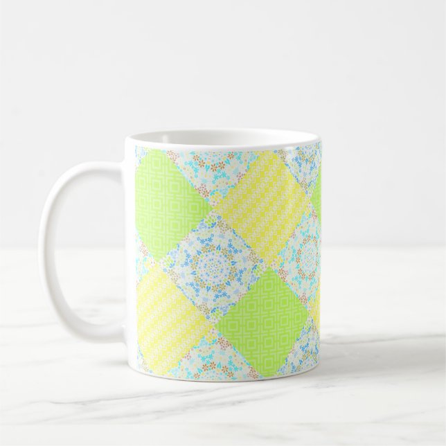 Mug Courtepoint patchwork ornemental rétro floral vint (Gauche)