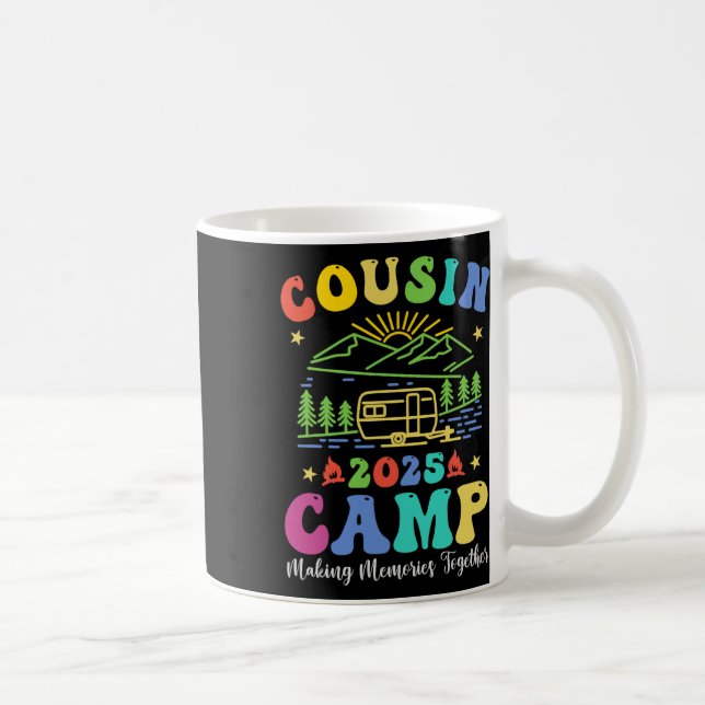 Mug Cousin Camp 2025 Vacances familiales Camping d'été (Droite)
