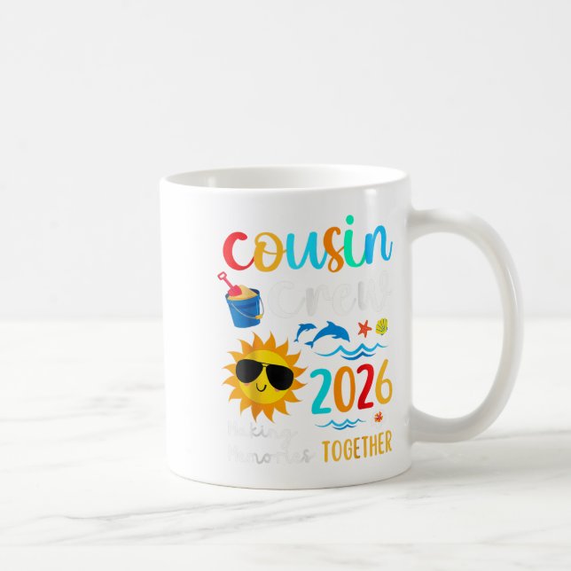Mug Cousin Crew 2026 Summer Vacation Beach Voyage en f (Droite)