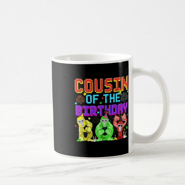 Mug Cousin De L'Anniversaire Garçon Gorilla Jeu Cute F (Droite)